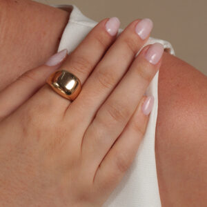 Anel bombê banhado em ouro 18k