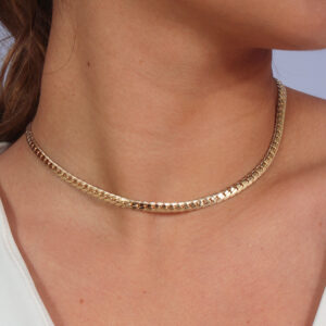 Choker trançada texturizada banhada em ouro 18k