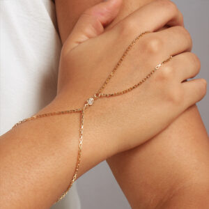 Pulseira de mão elinhos quadriculados banhado em ouro 18k