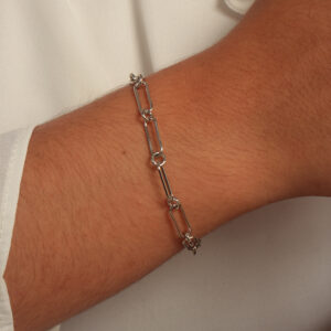 Pulseira elos cartie banhado ouro branco