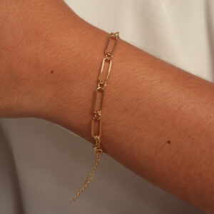 Pulseira elos cartie slim banhado ouro 18k