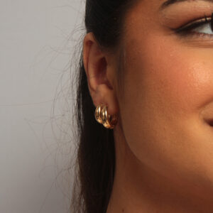 Kit de argolinhas ponta afinada lisas banhada em ouro 18k