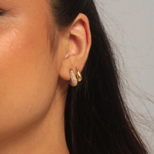 Kit de argolinhas gota bold banhado em ouro 18k