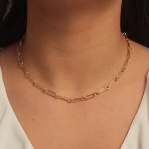 Colar elos cartie slim banhado em ouro 18k