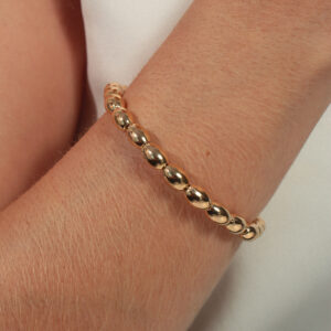 Pulseira gomos ovais lisos banhado em ouro 18k