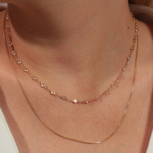 Kit de colares veneziana e colar com multiplos pontos de luz banhado em ouro 18k