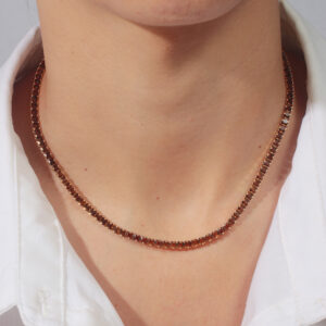 Choker riviera marrom banhado em ouro 18k