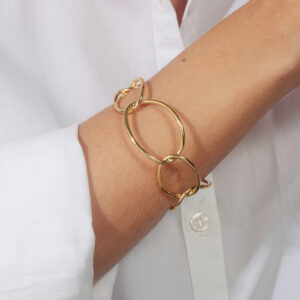 Bracelete elos entrelaçados banhado em ouro 18k