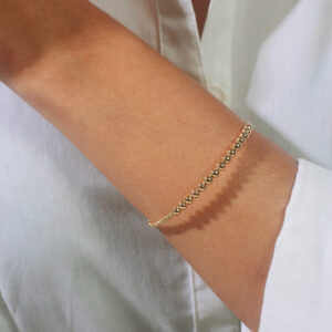 Bracelete esferas slim banhado em ouro 18k
