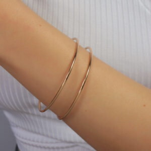 Bracelete aro duplo banhado em ouro 18k
