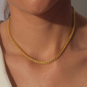 Choker riviera amarela banhado em ouro 18k