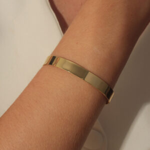 Bracelete liso banhado em ouro 18k