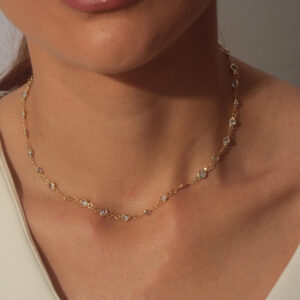Colar pontos de luz slim banhado em ouro 18k